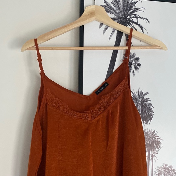 Cotton On Dresses Rust Orange Slip Dress Size Large Cotton On Lace Detailing Midi Length